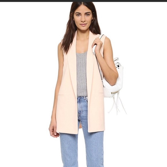 Club Monaco Soft Pink Open-front Vest/Sz Small/EUC! - Picture 3 of 7